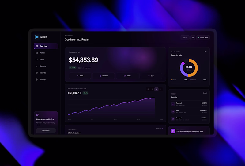 Cover image for Designed a modern crypto wallet