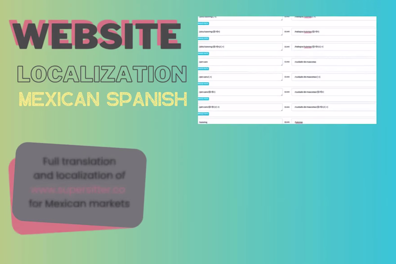 Cover image for Spanish Localization of website in English