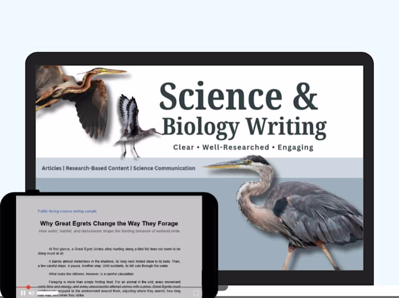 Cover image for An independent science-writing project demonstrating
