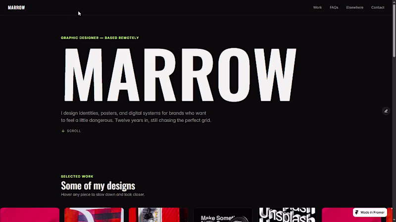 Cover image for Framer template design for graphic designers