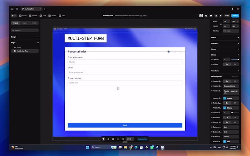 Cover image for Multi-step form component made with