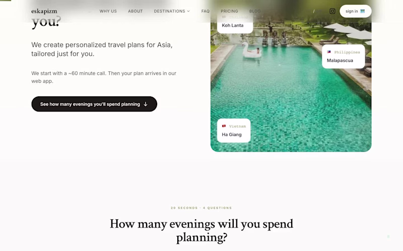 Cover image for eskapizm - premium travel planning platform 