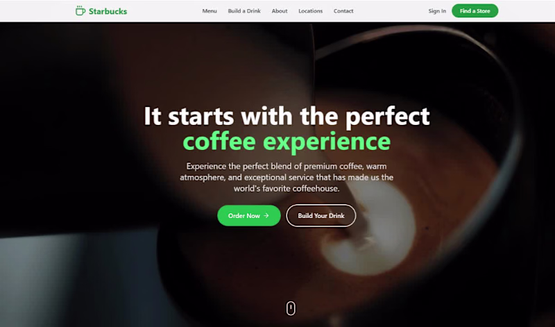 Cover image for Starbucks One-Page Experience Website Design