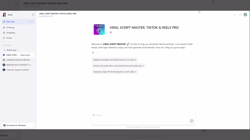 Cover image for Introducing the TIKTOK & REELS VIRAL SCRIPT ARCHITECT (PRO) ...