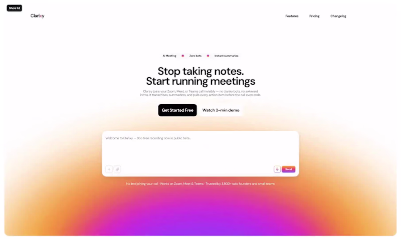 Cover image for Clarixy - An AI meeting