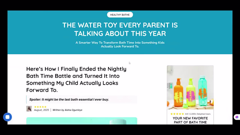 Cover image for An advertorial landing page designed