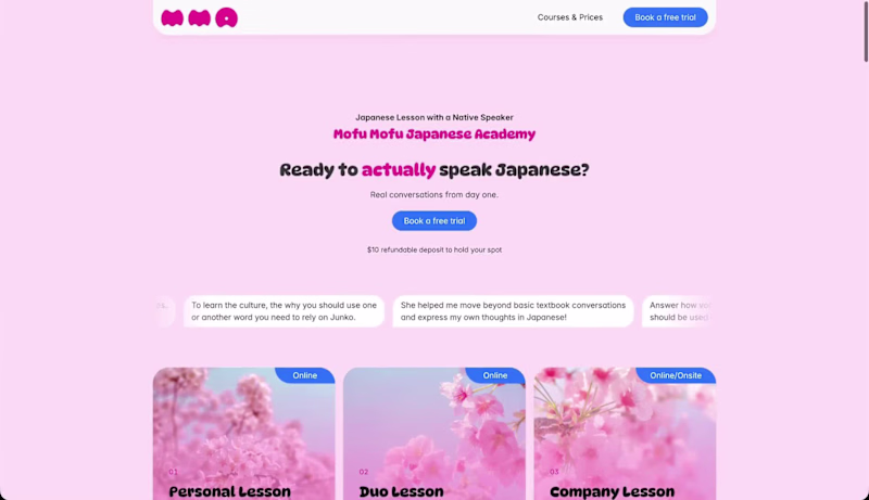 Cover image for Framer website for Mofu Mofu