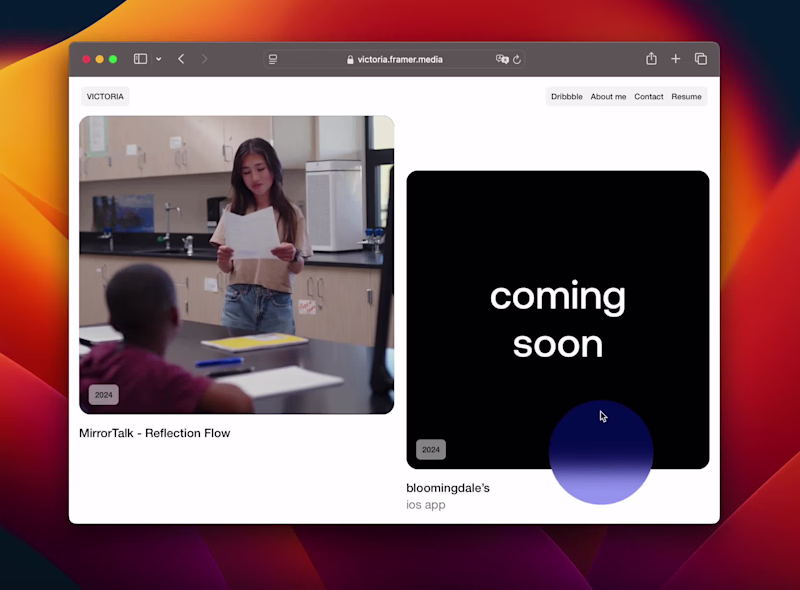 Cover image for So happy with this hover effect override I built in Framer f...