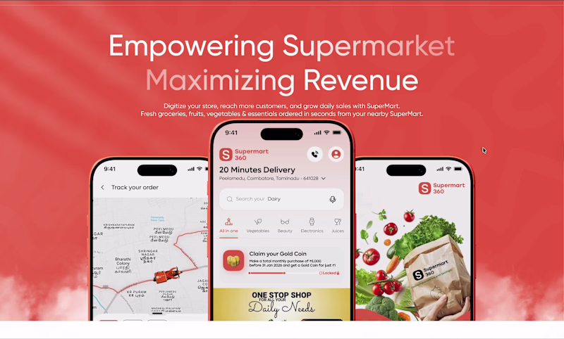 Cover image for Supermarket App & Landing Page Design