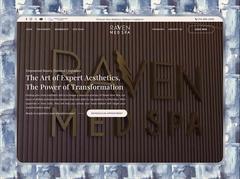 Cover image for Raven MedSpa Website Design