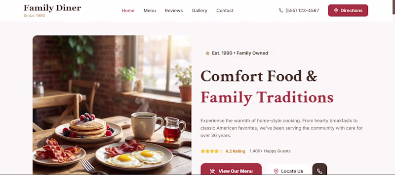 Cover image for Sample Restaurant Website Design