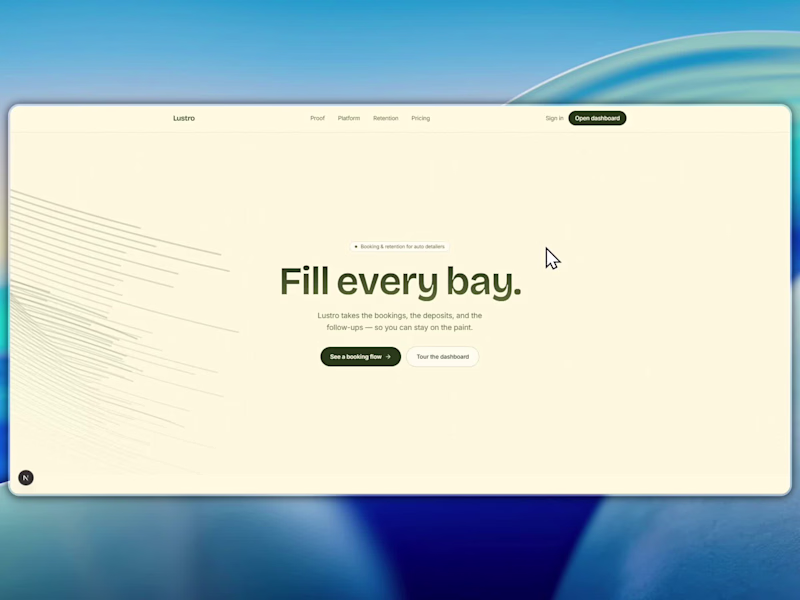 Cover image for Lustro: A Booking and Retention Platform for Detailers