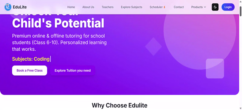 Cover image for Overview:

Edulite 3.0 is a Next.js-powered