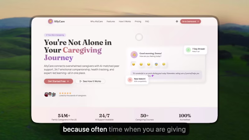 Cover image for AllyCare: 💯 Landing Page + Mobile First responsive Web App ...