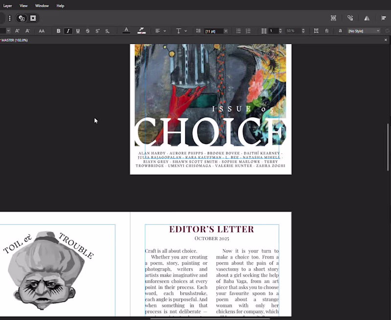 Cover image for Designed and Typeset Literary e-Magazine