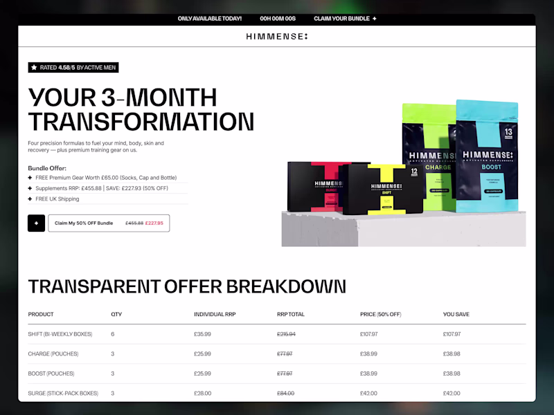 Cover image for Himmense - Replo Bundle Offer Landing Page