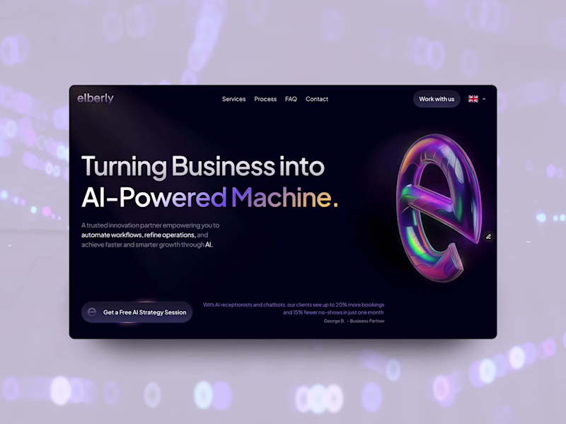 Cover image for Framer Website for AI Automation Company - Elberly