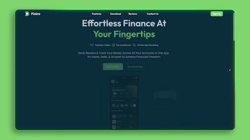 Cover image for Finiro - Fintech Website with Interactive Animations