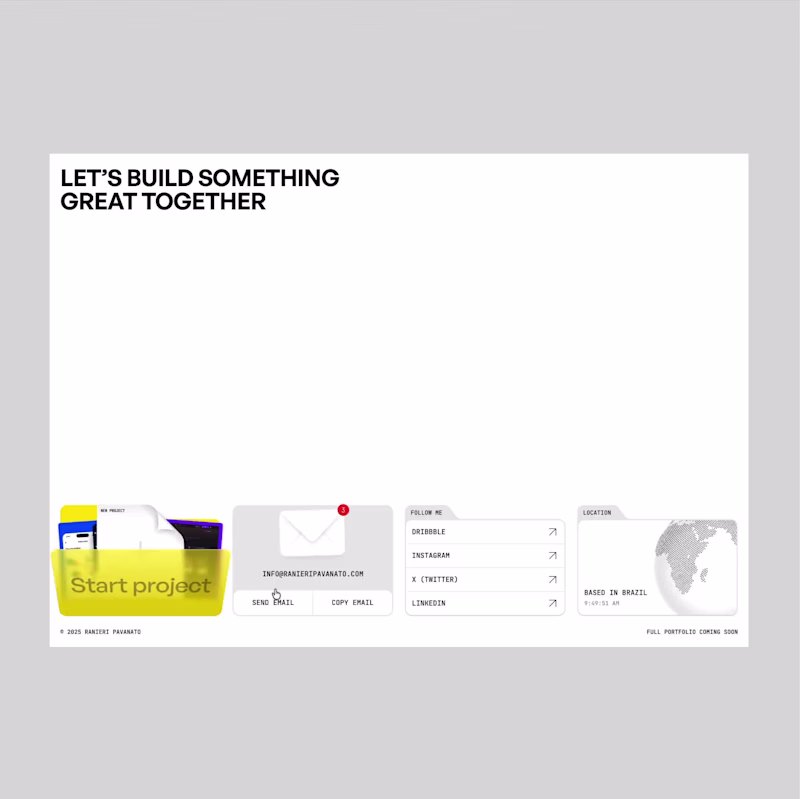 Cover image for Concept exploration of a portfolio footer layout, made in Fr...