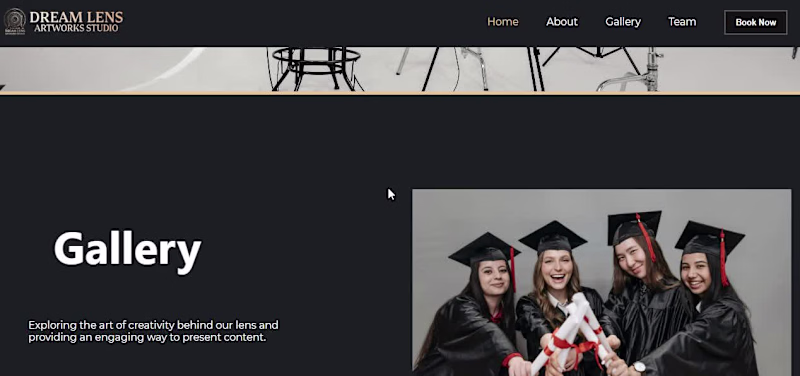 Cover image for Homepage Design for Dream Lens Artworks Studio