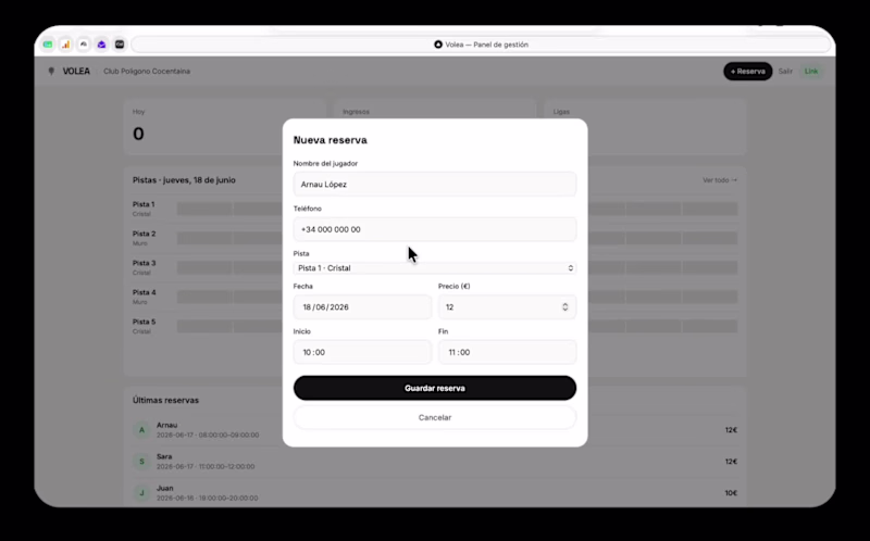 Cover image for Volea — Product walkthrough.
Adding players,