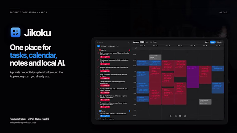 Cover image for Jikoku: Native macOS Productivity App 