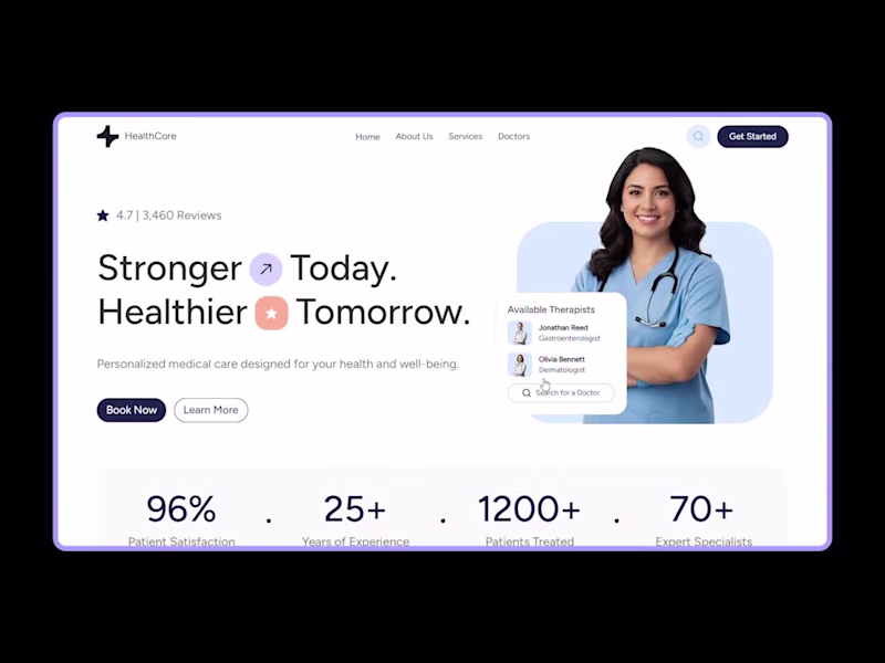 Cover image for HealthCore | Healthcare Website Design