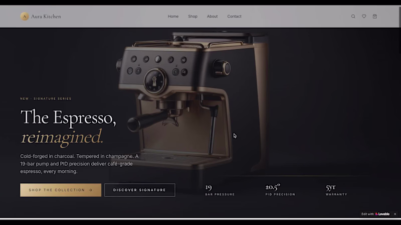 Cover image for E-commerce site created in Lovable