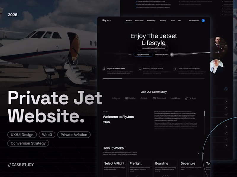 Cover image for Luxury Private Jet Membership Landing Page UX/UI Design