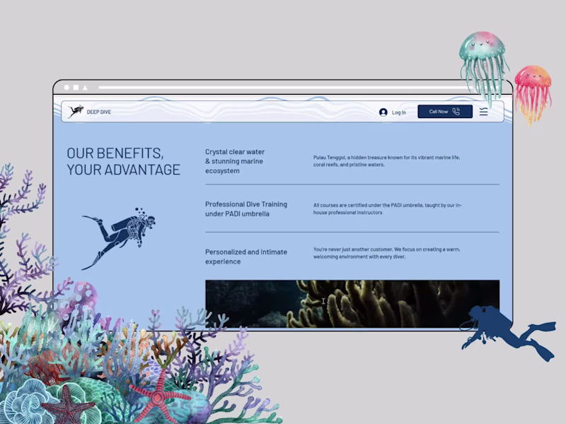 Cover image for Scuba Diving School Website Design