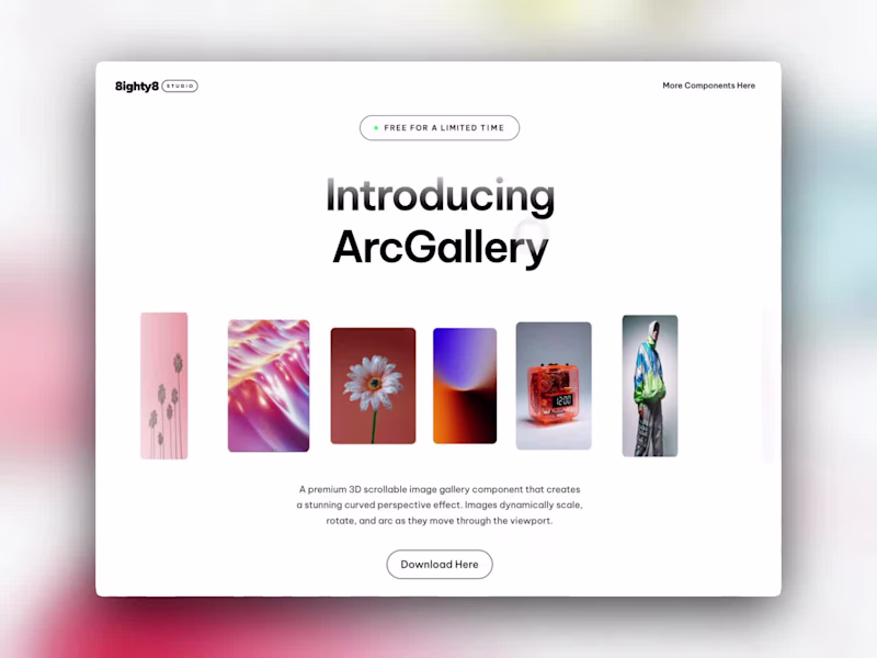Cover image for ArcGallery — Curved Scroll Image Gallery