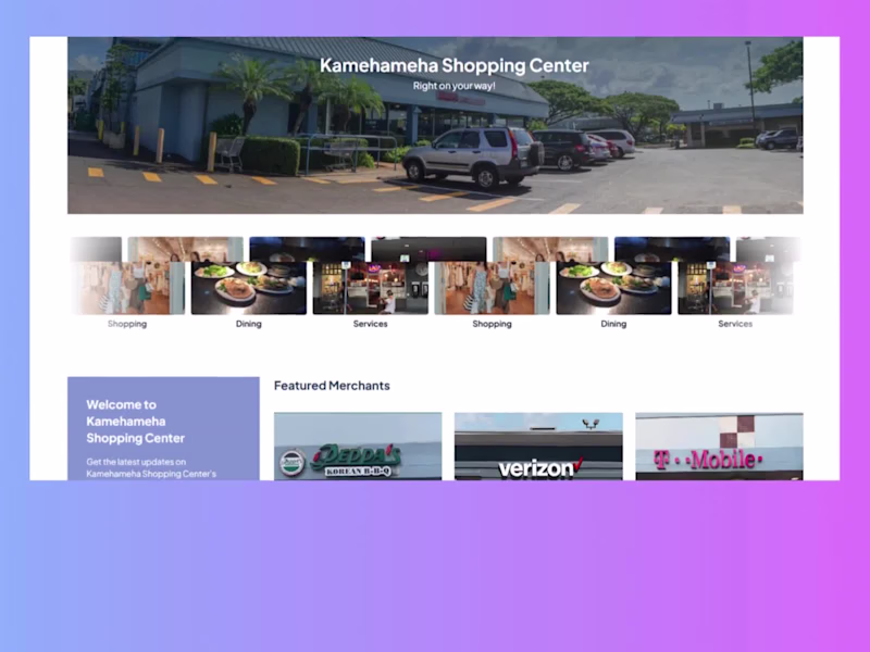 Cover image for kamehameha Shopping Center Website Redesign in 2 Weeks