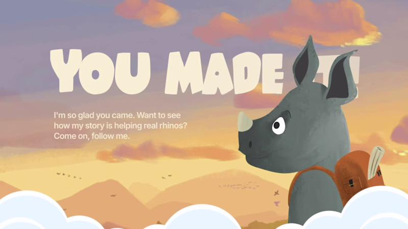 Cover image for Ricky the Rhino — A conservation story kids can walk through