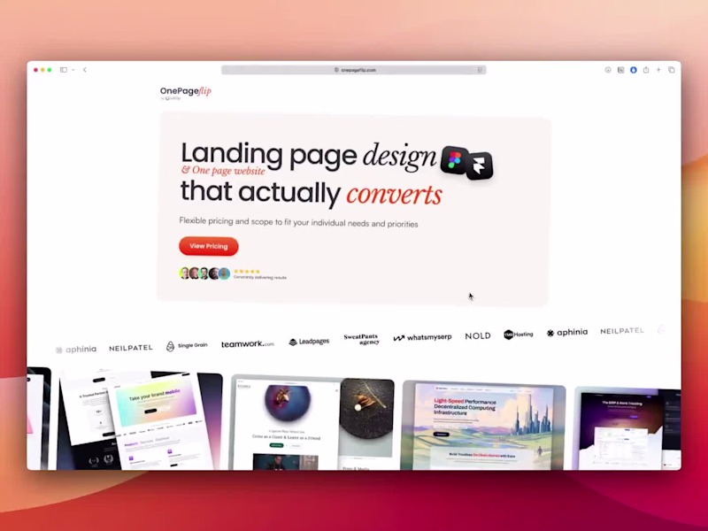 Cover image for OnePageFlip - Landing Page Design Service