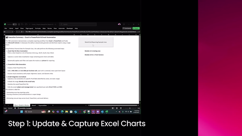 Cover image for Automated Financial Dashboard & Email Reporting with Excel VBA
