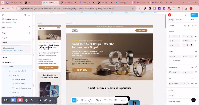 Cover image for Oura Ring Landing Page Design and Development