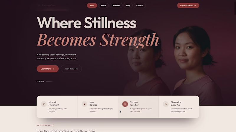 Cover image for Version 2 of the havenlyss website. Which is better?