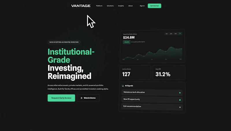 Cover image for Vantage Capital - Concept Fintech Brand Built in Bolt.new (h...
