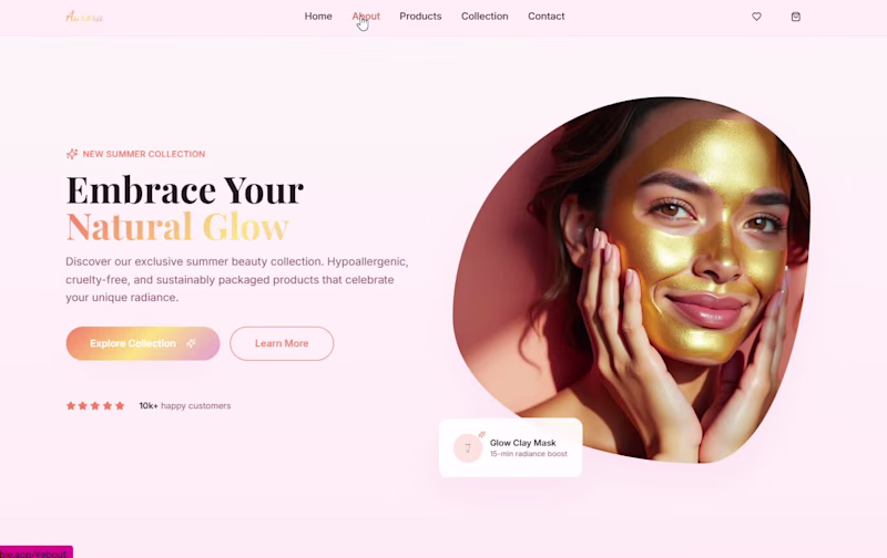 Cover image for Aurora Cosmetics Webshop | Reimagined beauty