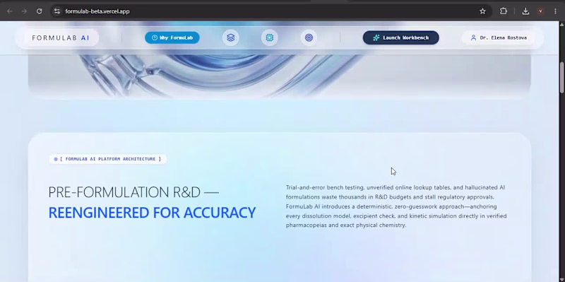 Cover image for Formulab AI: R&D Landing Page