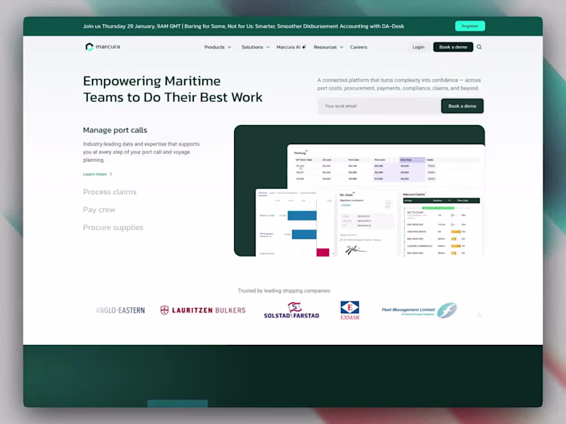 Cover image for Modern B2B Website for Maritime Tech Leader - Framer Development