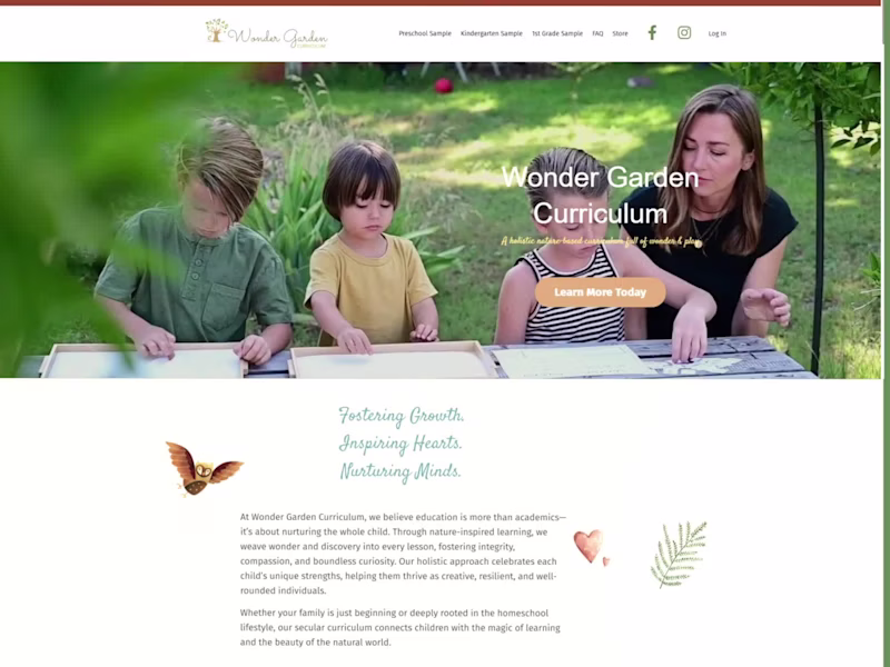 Cover image for Wonder Garden Curriculum — Full Kajabi Website Build I reall...