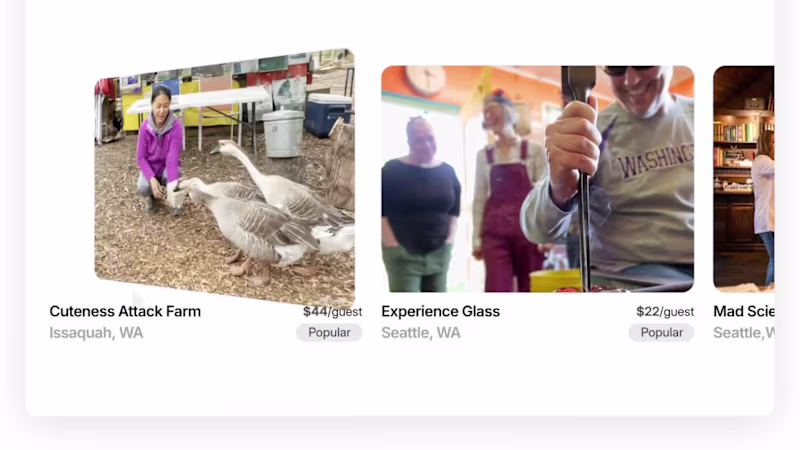 Cover image for Experience @Airbnb experiences with video on hover.