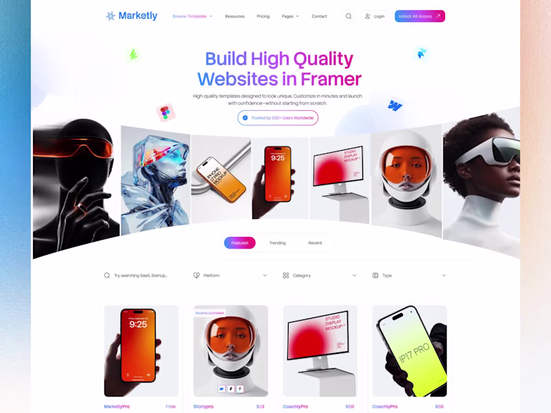 Cover image for 💎 Marketly — FREE Framer