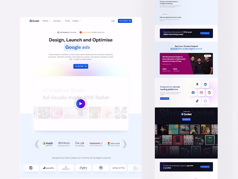 Cover image for Zocket (Kalaari Backed) - Website design & Webapp design