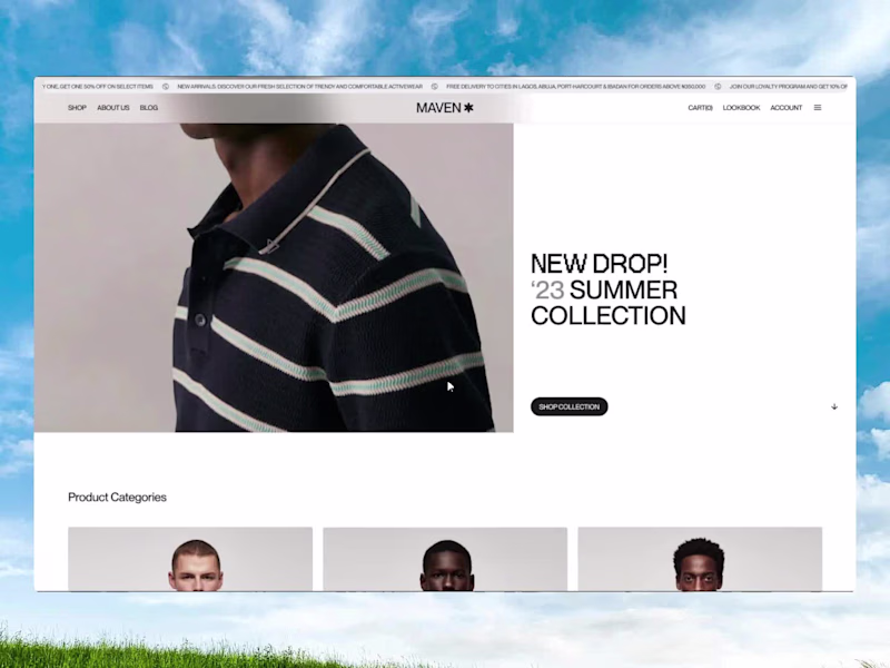 Cover image for E-commerce website for clothing brand.