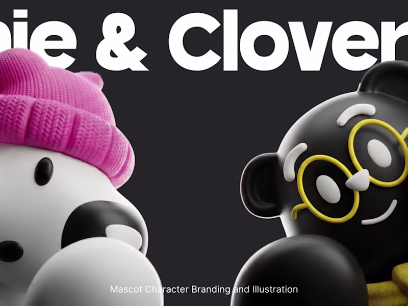 Cover image for Beanie & Clover - Mascot Character Branding & Illustration