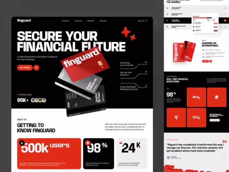 Cover image for The top navigation includes items like Products, Features, a...