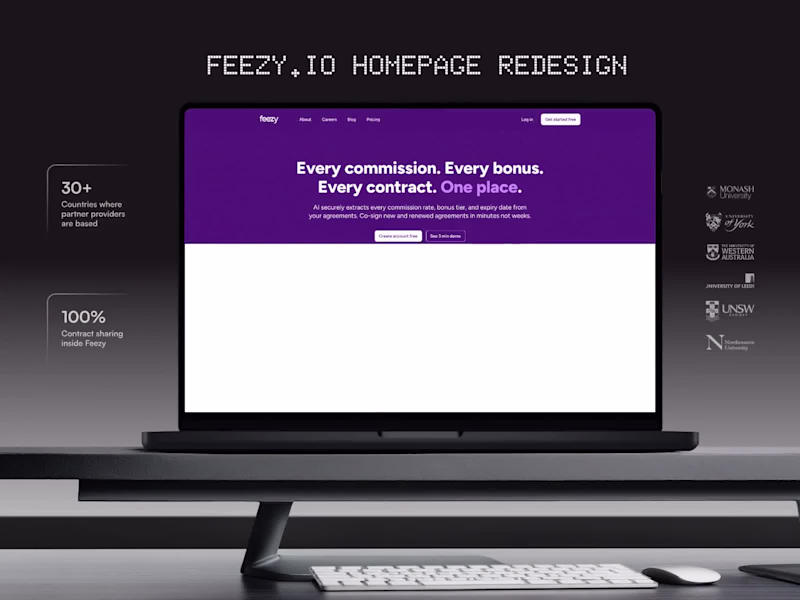 Cover image for Feezy.io Landing Page Design for Education Agents