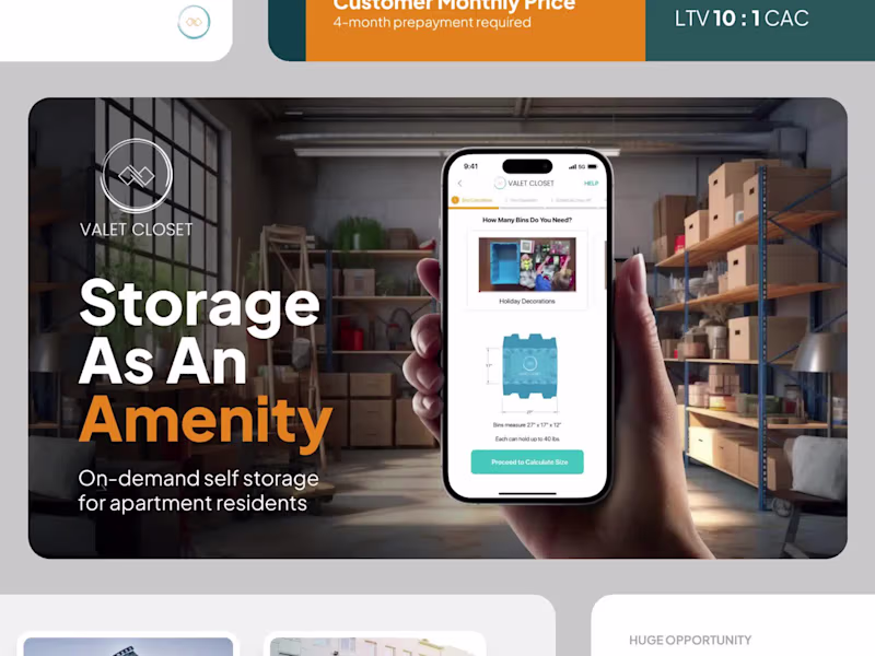 Cover image for Valet Closet Pitch Deck Redesign